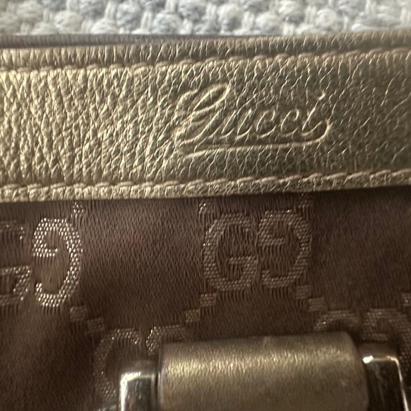 Gucci Abbey Shoulder Hand Bag Brown/Gold Leather Small Purse Vintage Authentic! - Picture 8 of 14